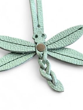 Portland Leather Goods Mint Green Dragonfly Leather Bag Charm